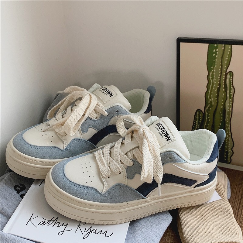 Giày thể thao nữ sneaker đế 3cm chất da