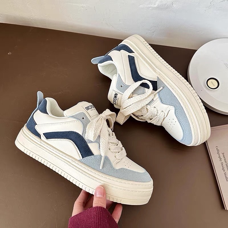 Giày thể thao nữ sneaker đế 3cm chất da