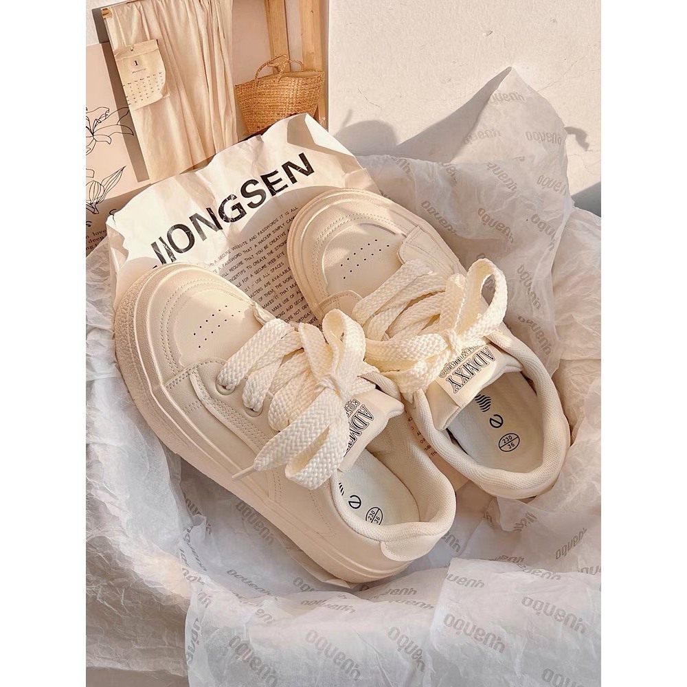 Giày thể thao nữ sneaker đế 3cm chất da