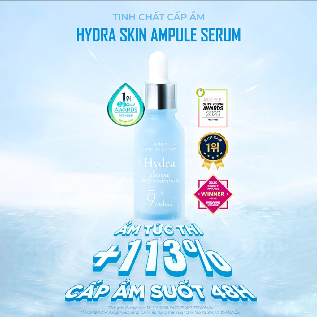 Tinh chất dưỡng ẩm 9 Wishes Hydra Skin Ampule Serum 25ml