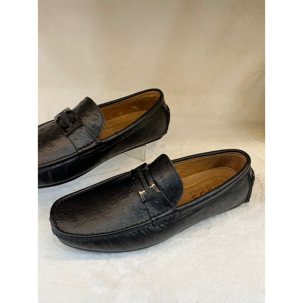 Giày Mọi Nam size 44-45-46-47 Da Bò Thật Giày Lười Bigsize Màu Đen -MB11 Giày SAGO’S BH 12 Tháng Tặng kèm vớ.