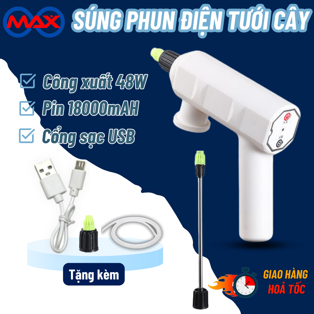 SÚNG PHUN NƯỚC TỰ ĐỘNG PHUN XỊT ĐA NĂNG NHỎ GỌN TIỆN LỢI DỄ DÀNG SỬ DỤNG TƯỚI CÂY, ỐNG INOX VÒI DÀI TIỆN LỢI