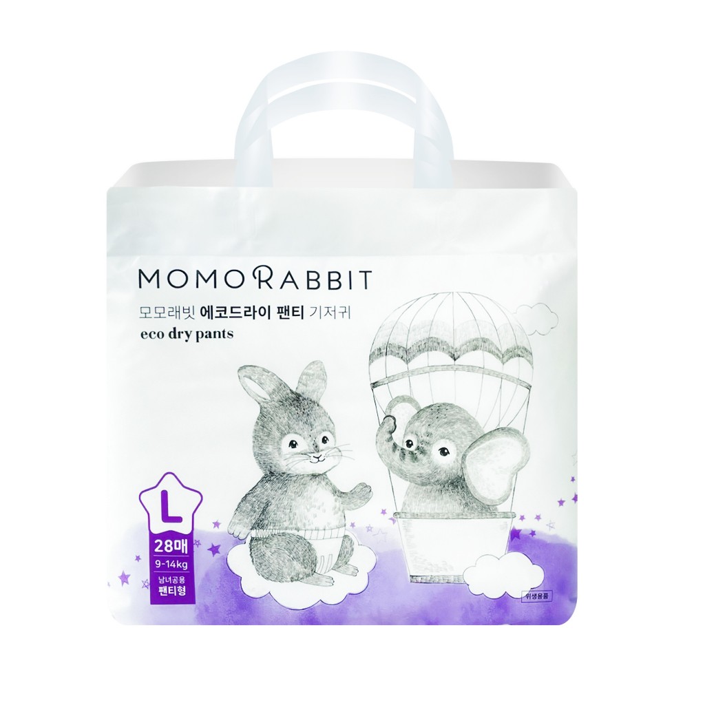 Bỉm Quần Ban Đêm MOMO RABBIT Size L 9-14kg 28 Miếng