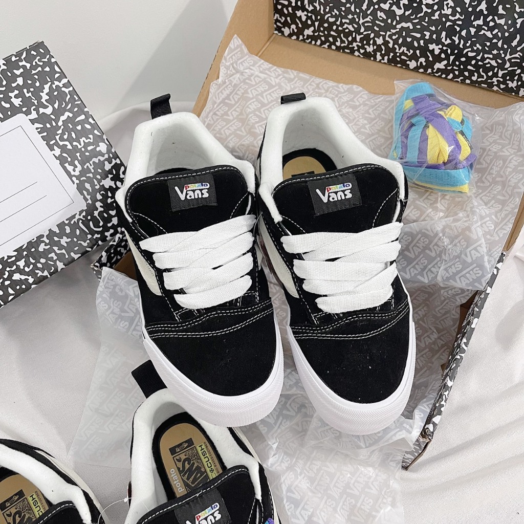 HÀNG SẴN_Giày Sneaker Van Imran Potato Black White, Giayf Vans Knu skool trắng đen