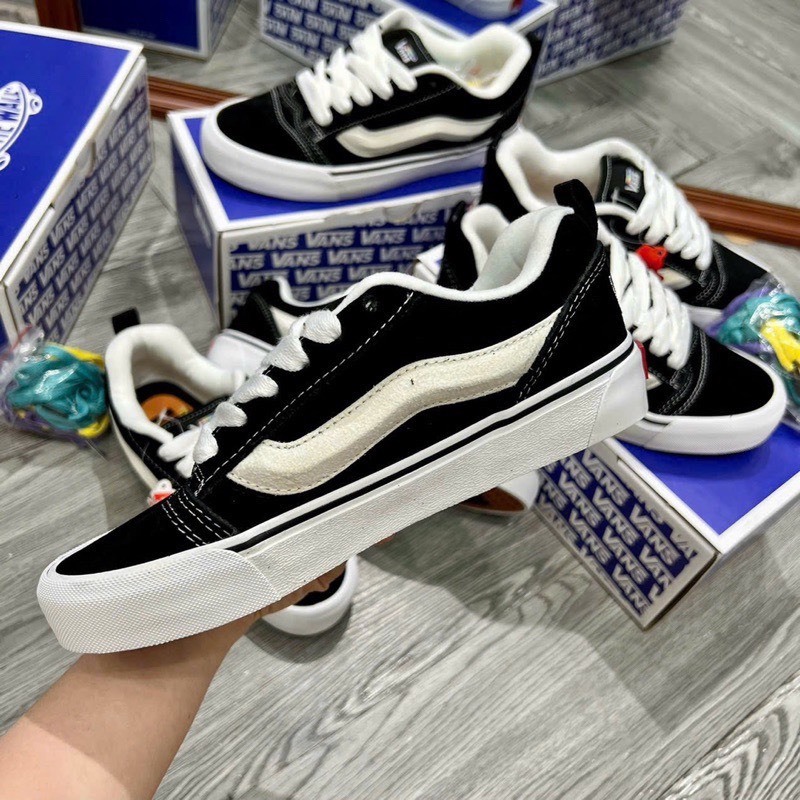 HÀNG SẴN_Giày Sneaker Van Imran Potato Black White, Giayf Vans Knu skool trắng đen