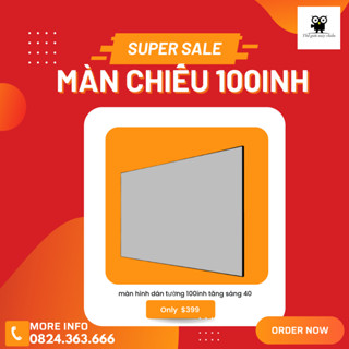 [màn chiếu] Màn chiếu Phản quang tăng sáng  dán tường 100inh, kích thước 2m2x1m3