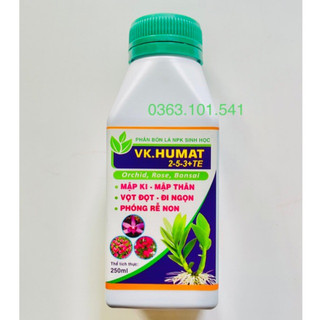 Chai 250ml phân bón lá npk sinh học 2-5-3+te vk.humat mập thân, dày lá, vọt đọt