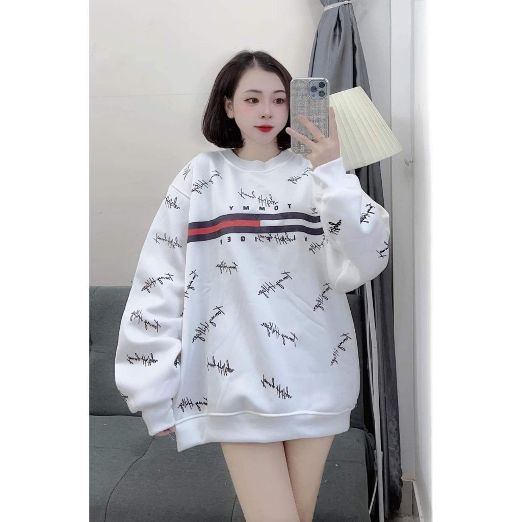 Áo thun dài tay Sweater T.O.M chữ ký nam nữ form dáng rộng đẹp hothit, áo phông tay dài chất nỉ cotton đẹp