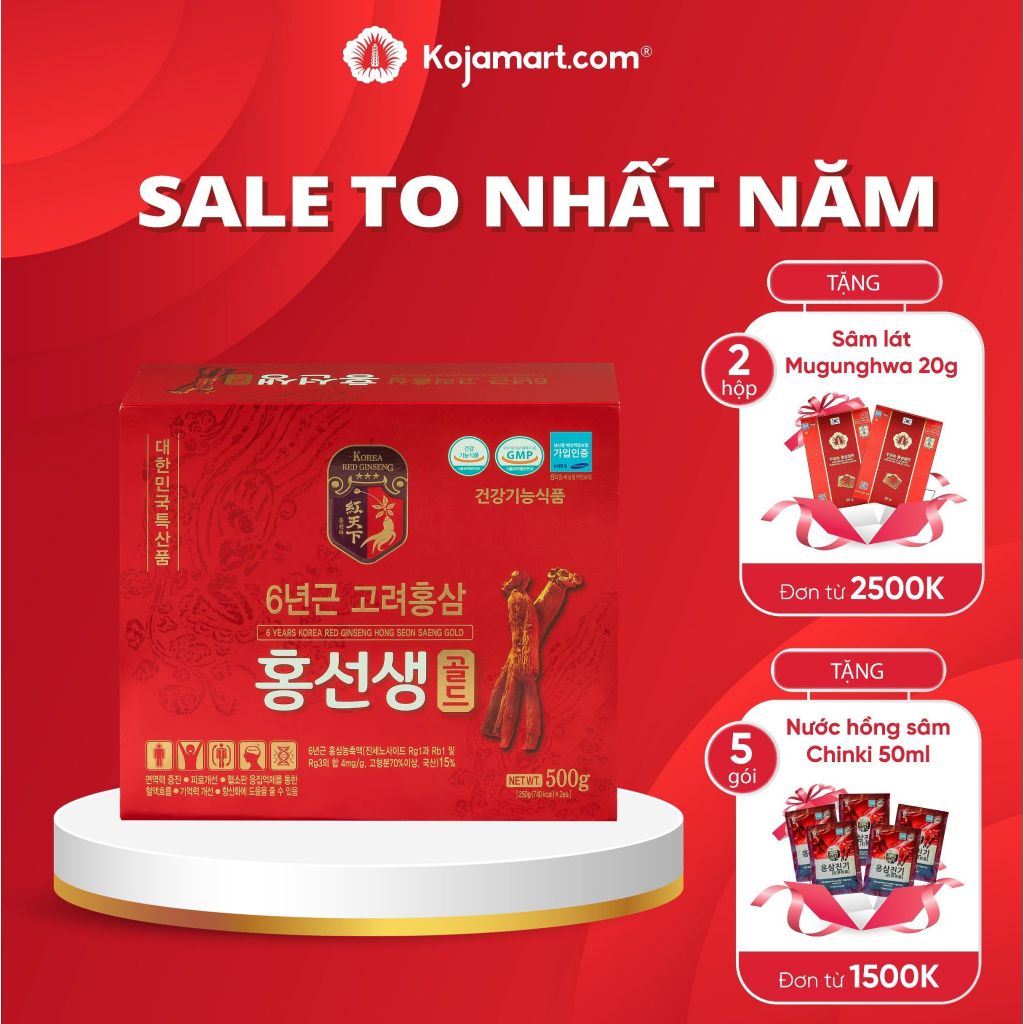 Cao Hồng Sâm Hàn Quốc Korean Red Ginseng Cô Đặc Hong Seon Saeng Gold 250g x 2 hũ