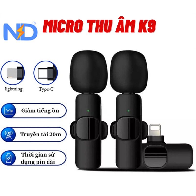 Mic Không Dây Cài Áo K9 Hàng Bảo Hành 1 Năm