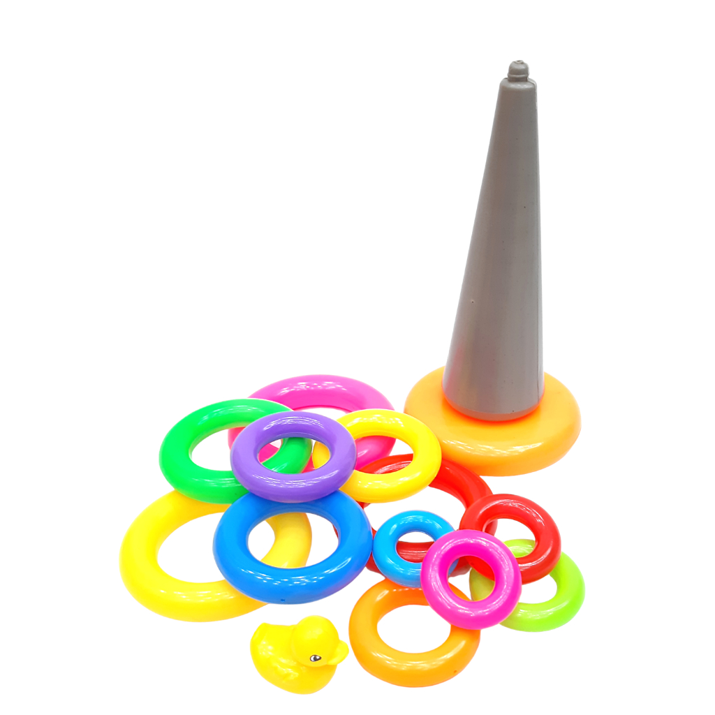 Đồ chơi tháp xếp chồng nhiều màu size lớn, size nhỏ cho bé