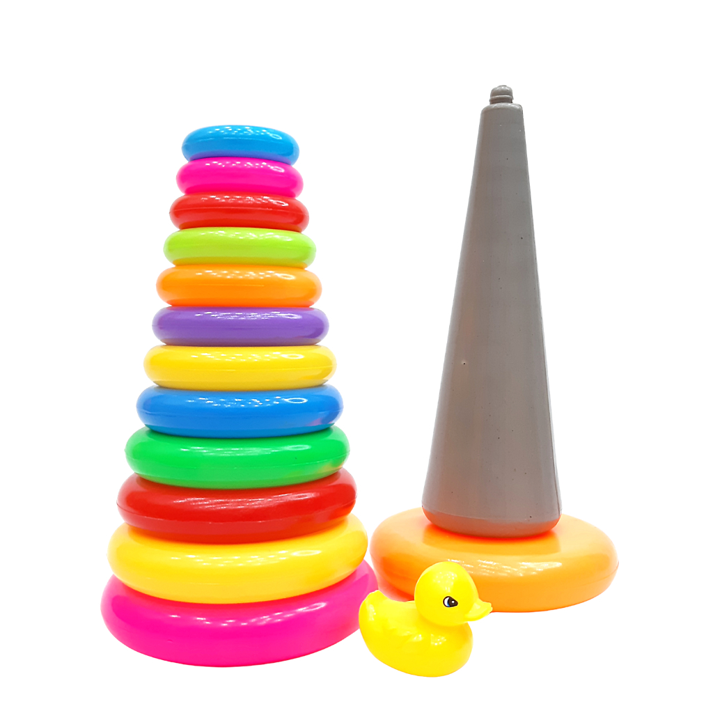 Đồ chơi tháp xếp chồng nhiều màu size lớn, size nhỏ cho bé