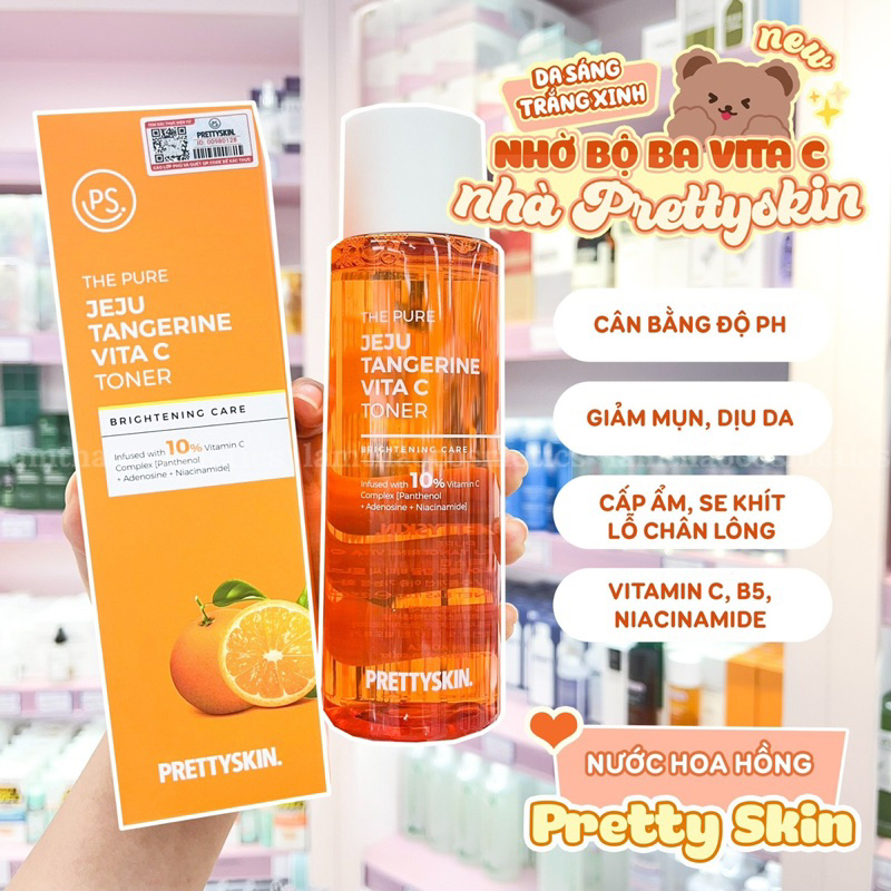 💥Bộ 3 Dưỡng Trắng Phục Hồi từ Tinh Chất Vitamin C Cao Cấp- PRETTYSKIN❤️