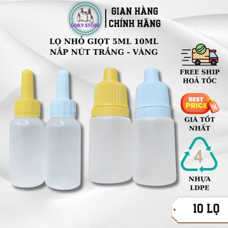 Chai chiết 10ml , lọ nhựa nhỏ giọt 5ml 10ml có nắp nút triết dung dịch