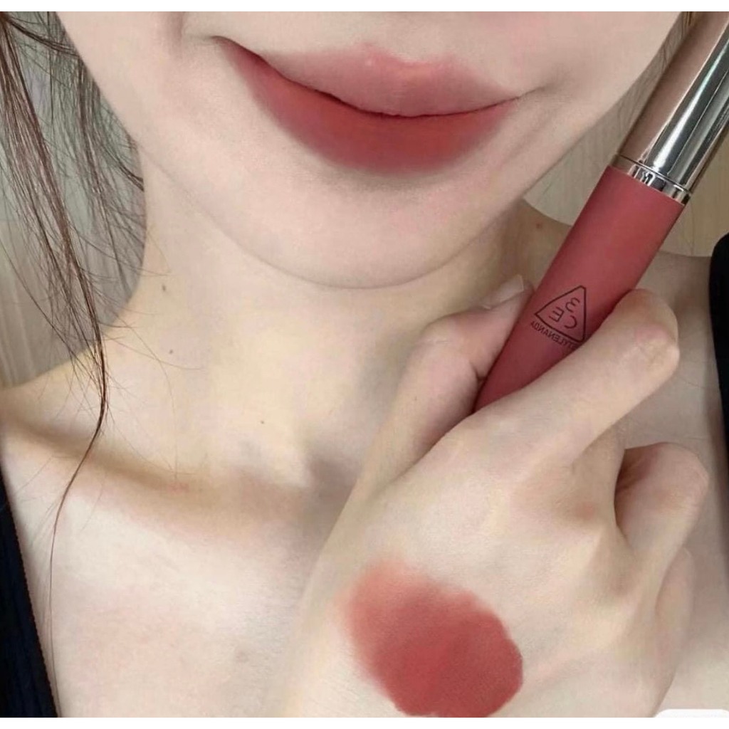 Son Kem 3CE Hazy Lip Clay 4g HIPAMINE Đỏ Nâu Gạch Trendy Tôn Da