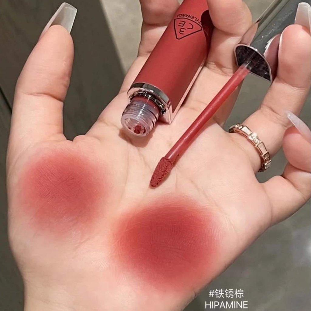 Son Kem 3CE Hazy Lip Clay 4g HIPAMINE Đỏ Nâu Gạch Trendy Tôn Da