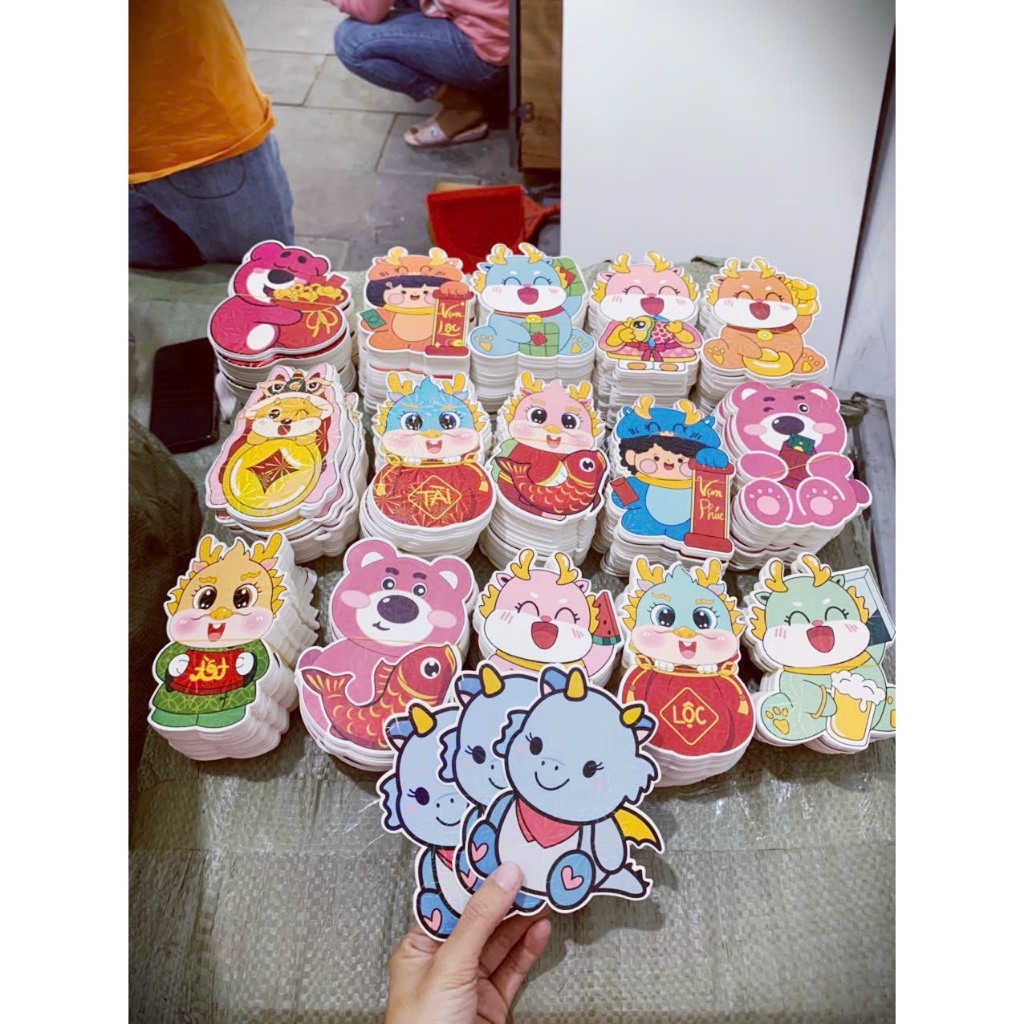 Set 10 cái bao lì xì chibi hình bé rồng, hoạt hình đáng iu ngộ nghĩnh