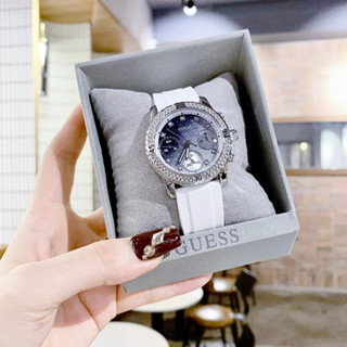 [Chính Hãng 100%] Đồng Hồ Nữ Guess W1098L5 ,W1098L1 Máy Quartz (Pin) Dây Silicon Trắng Full Box