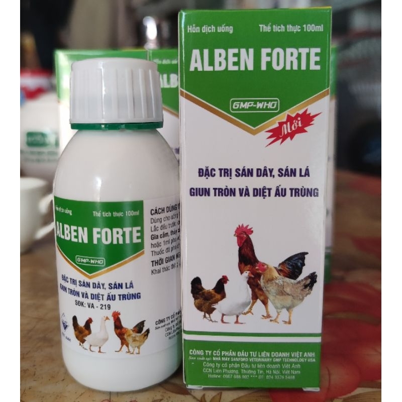 Alben Forte sán dây, sán lá, giun tròn 100ml