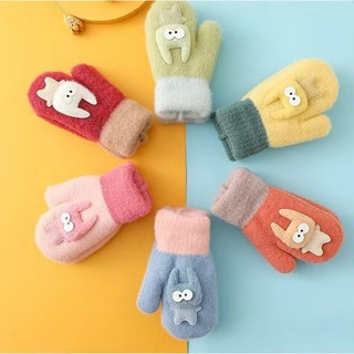 Bao tay len, găng tay len, tất tay len cho bé 1 - 6 tuổi, lót bông ấm áp - mici gt01