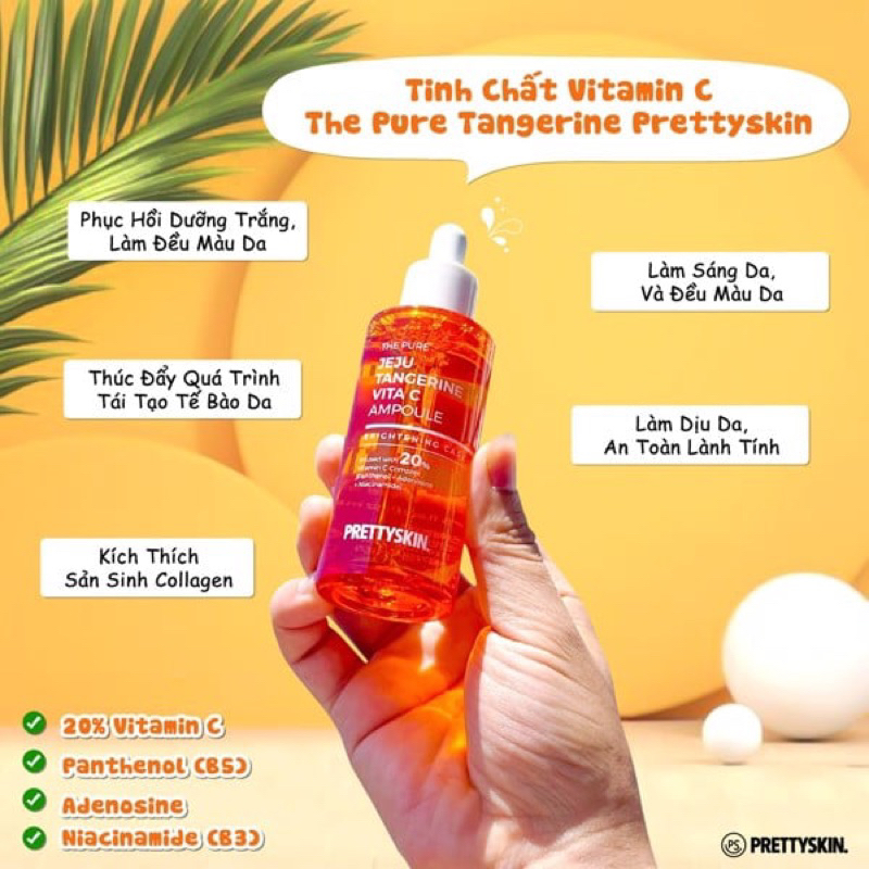 💥Bộ 3 Dưỡng Trắng Phục Hồi từ Tinh Chất Vitamin C Cao Cấp- PRETTYSKIN❤️