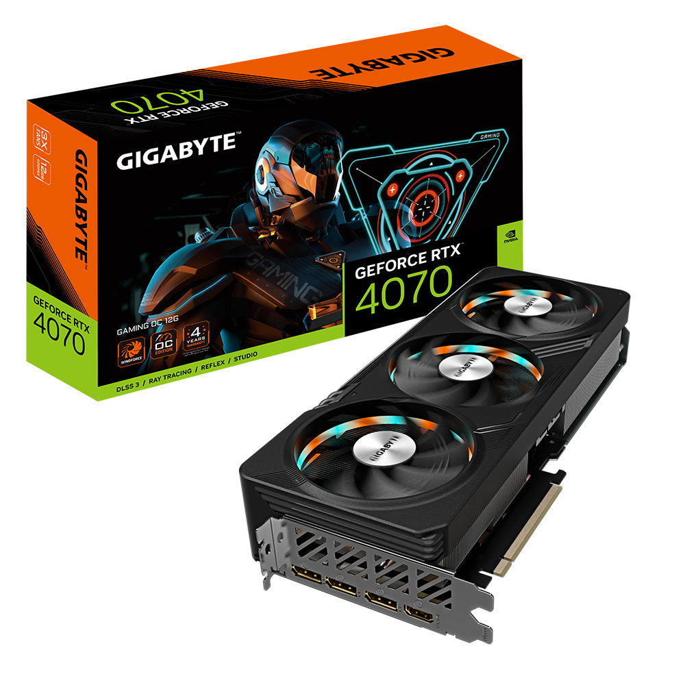 VGA Gigabyte RTX4070 GAMING OC 12GB 3 Fan Hàng Chính Hãng Bảo Hành 36 Tháng