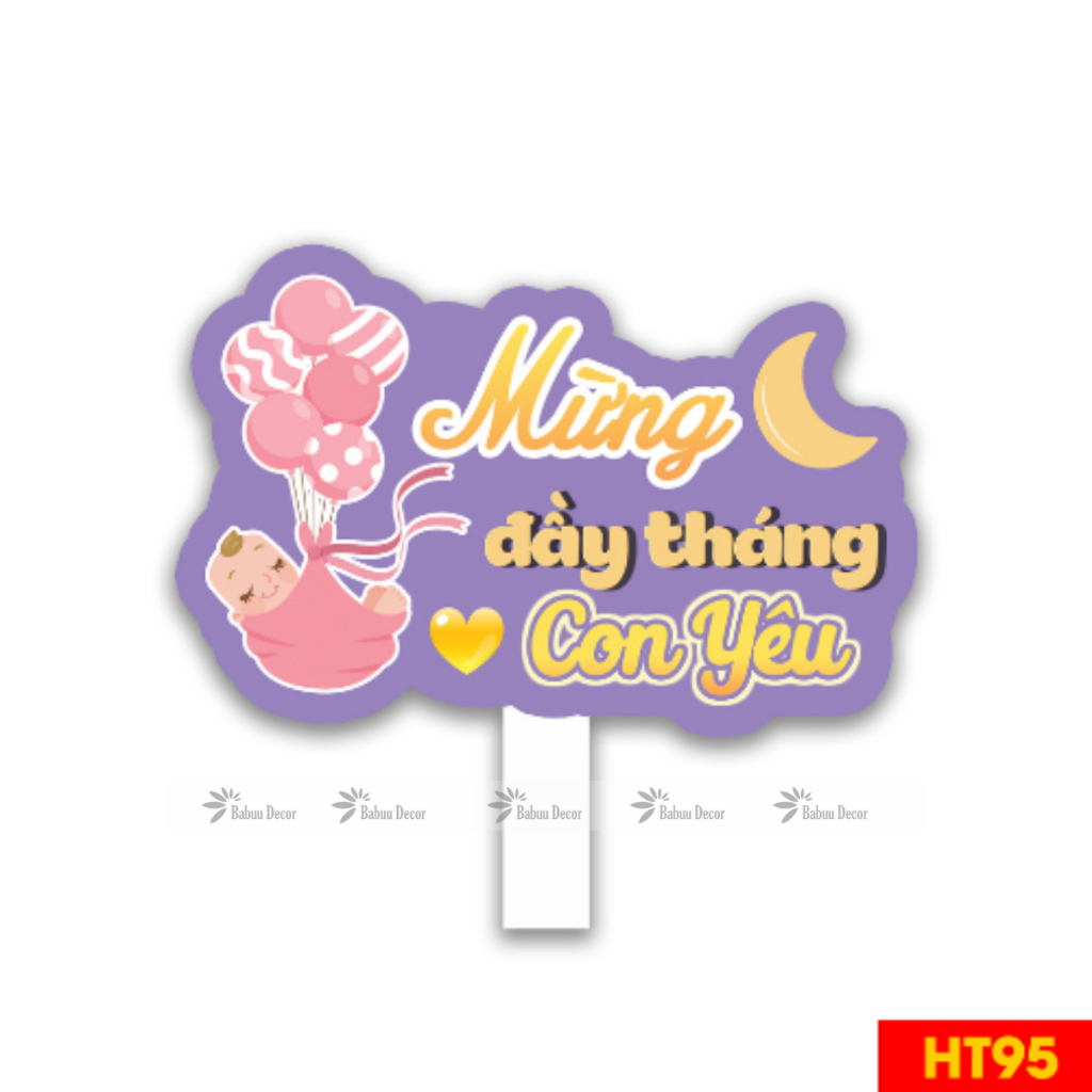 Set phụ kiện trang trí đầy tháng cho bé yêu