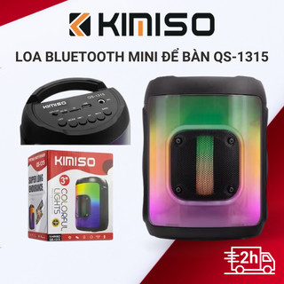 Loa Bluetooth mini để bàn KIMISO QS-1315 hiệu ứng đèn Led nháy theo điệu nhạc, âm thanh sống động - Hàng nhập khẩu