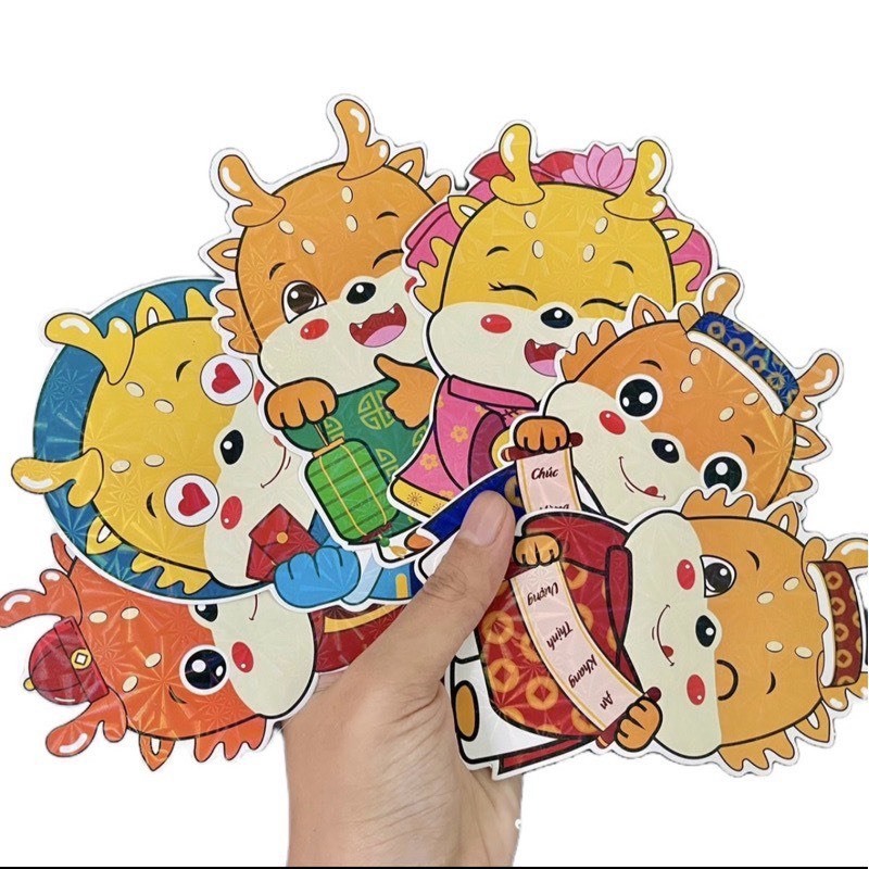 Bao lì xì chibi, lì xì tết 2024 hoạt hình đáng yêu, hình em rồng xinh xắn, cực hot 2024