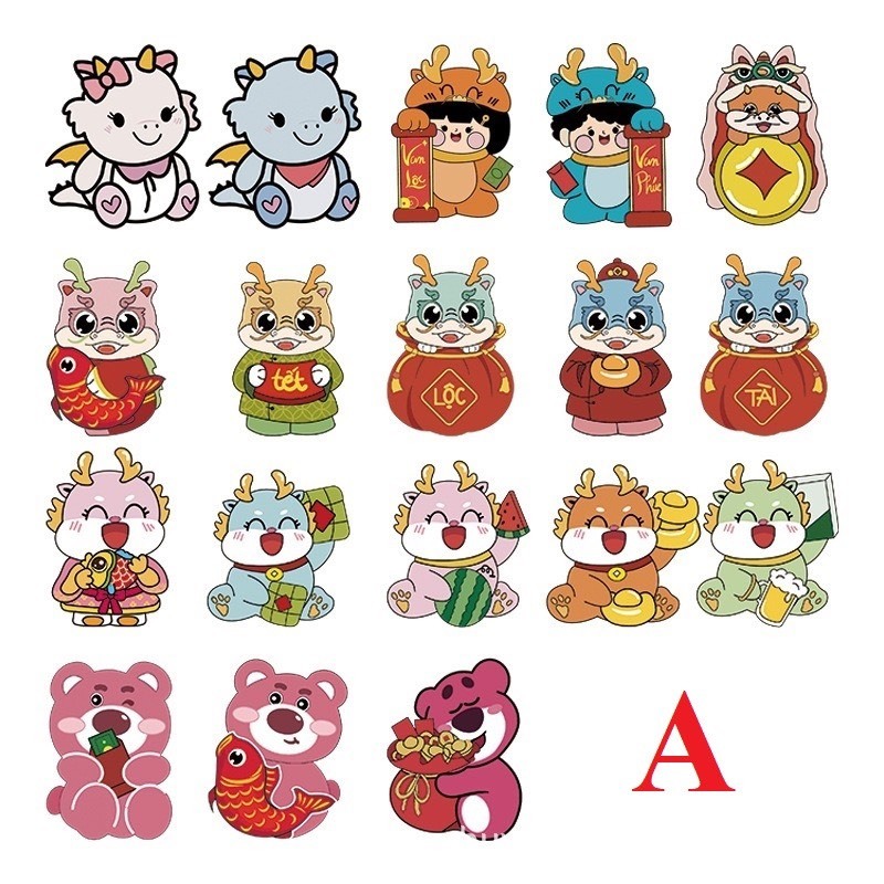 Bao lì xì chibi, lì xì tết 2024 hoạt hình đáng yêu, hình em rồng xinh xắn, cực hot 2024
