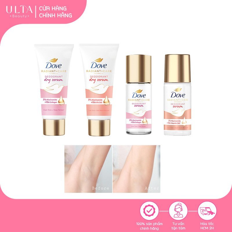 Serum Ngăn Mùi Dove Deodorant Dry Serum 3% Niacinamide + 10X Collagen (40ml)