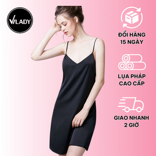Váy Ngủ Nữ Hai Dây Vilady Dáng Suông Hoạ Tiết Trơn Giúp Phái Đẹp Tự Tin Quyến Rũ Thấm Mồ Hôi Tốt