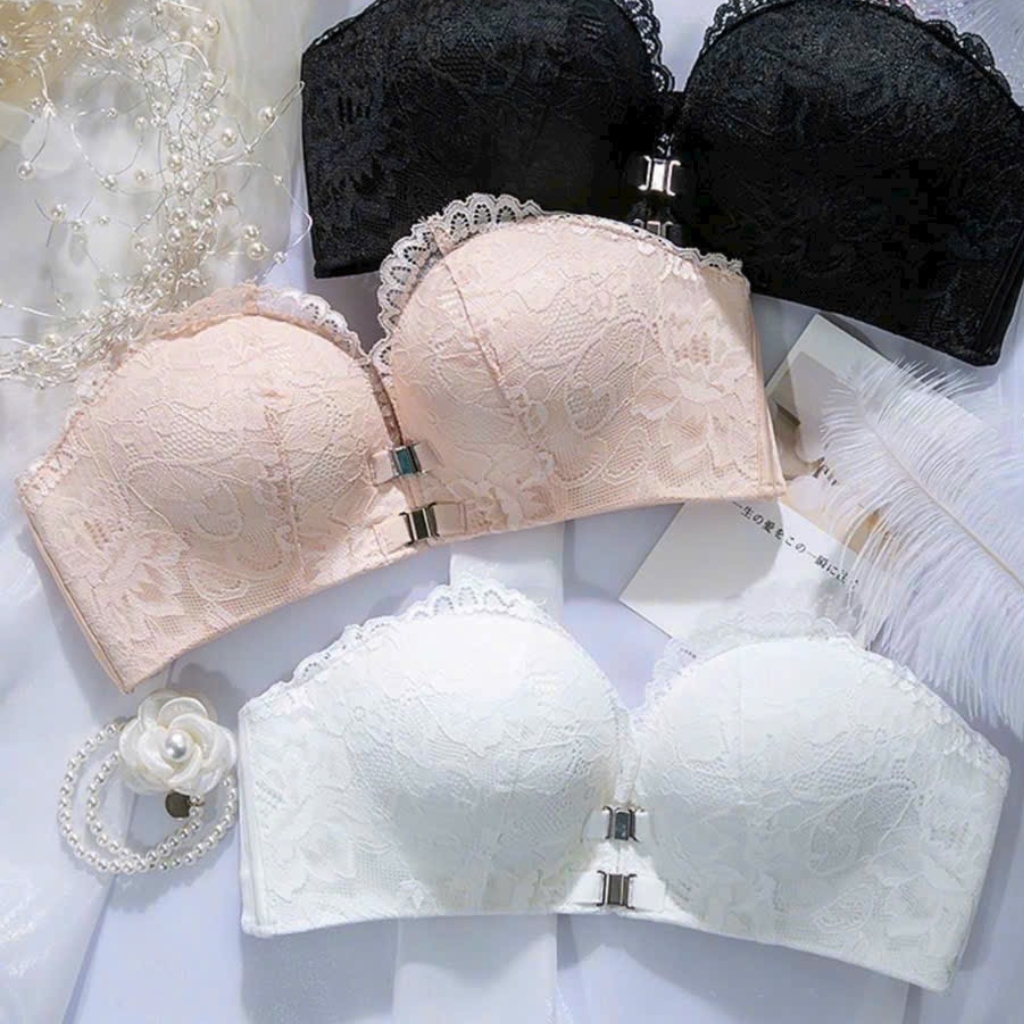 Áo lót không dây- Áo ngực nữ - Bra cài trước chống tuột, có bàn tay nâng ngực tạo khe, dành cho áo hở vai