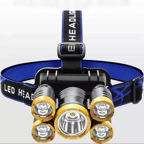 Đèn Pin Đội Đầu Đeo Trán 5 Bóng T6 Siêu Sáng Kèm Pin Cộng Sạc Siêu Chống Nước