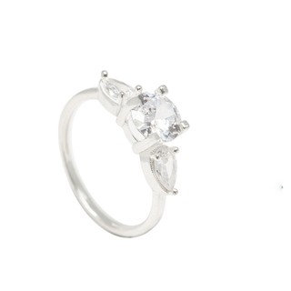 Nhẫn bạc nữ TWINKLE TIME trụ đá cánh hoa đính đá sang trọng TT375