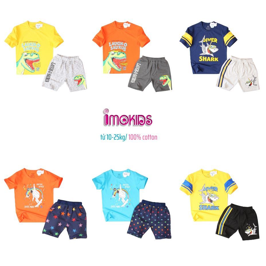 Bộ bé trai YoYo 10-25kg đồ bộ bé trai chất thun cotton 4 chiều cao cấp thấm hút mồ hôi quần áo bé trai hình hoạt hình 06
