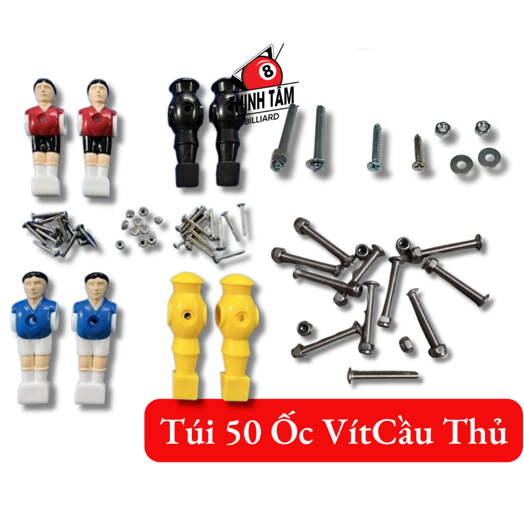 50 Bộ Ốc Vít Cầu Thủ Bi Lắc Bàn Lớn TIêu Chuẩn Thép Nguyên Chất [ TÚI ỐC VÍT ]