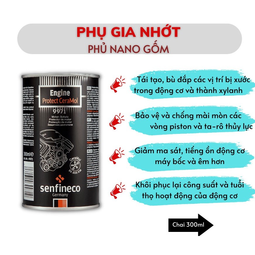 Senfineco 9971 Phụ Gia Phủ Gốm Khôi Phục & Bảo Vệ Động Cơ Ceramol - Engine Protector Ceramol
