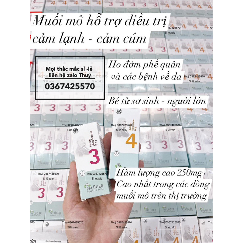 Muối mô vi lượng Schuessler - Pfluger - Ferr Phospho - kalium - Viêm TMH - Viêm A - Viêm họng - Ho Đờm - Viêm Da