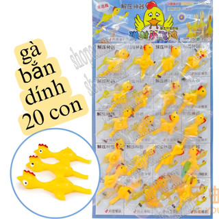Vỉ 20 con gà cao su bắn dính tường