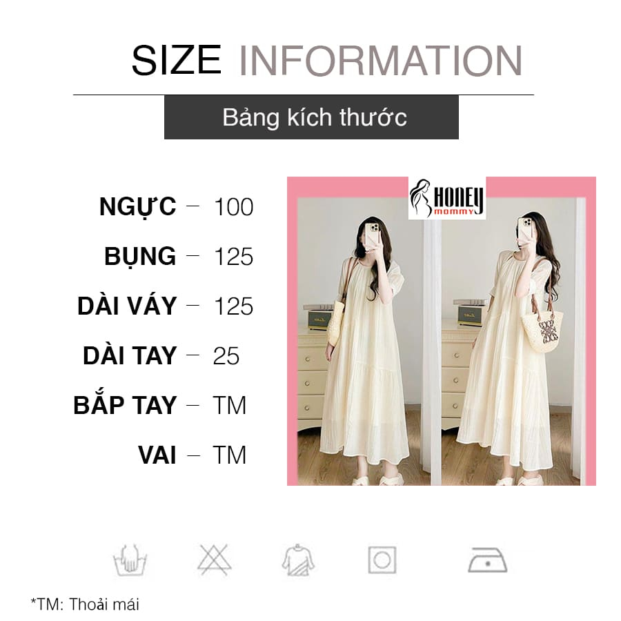 Đầm Bầu Váy Bầu Mùa Hè Dáng Dài Thiết Kế Hở Vai Dáng Xuông Đi Chơi Dự Tiệc Xinh Xắn Dịu Dàng Vintage HD2521 Honey Mommy