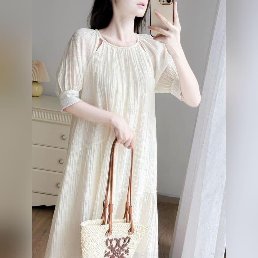 Đầm Bầu Váy Bầu Mùa Hè Dáng Dài Thiết Kế Hở Vai Dáng Xuông Đi Chơi Dự Tiệc Xinh Xắn Dịu Dàng Vintage HD2521 Honey Mommy