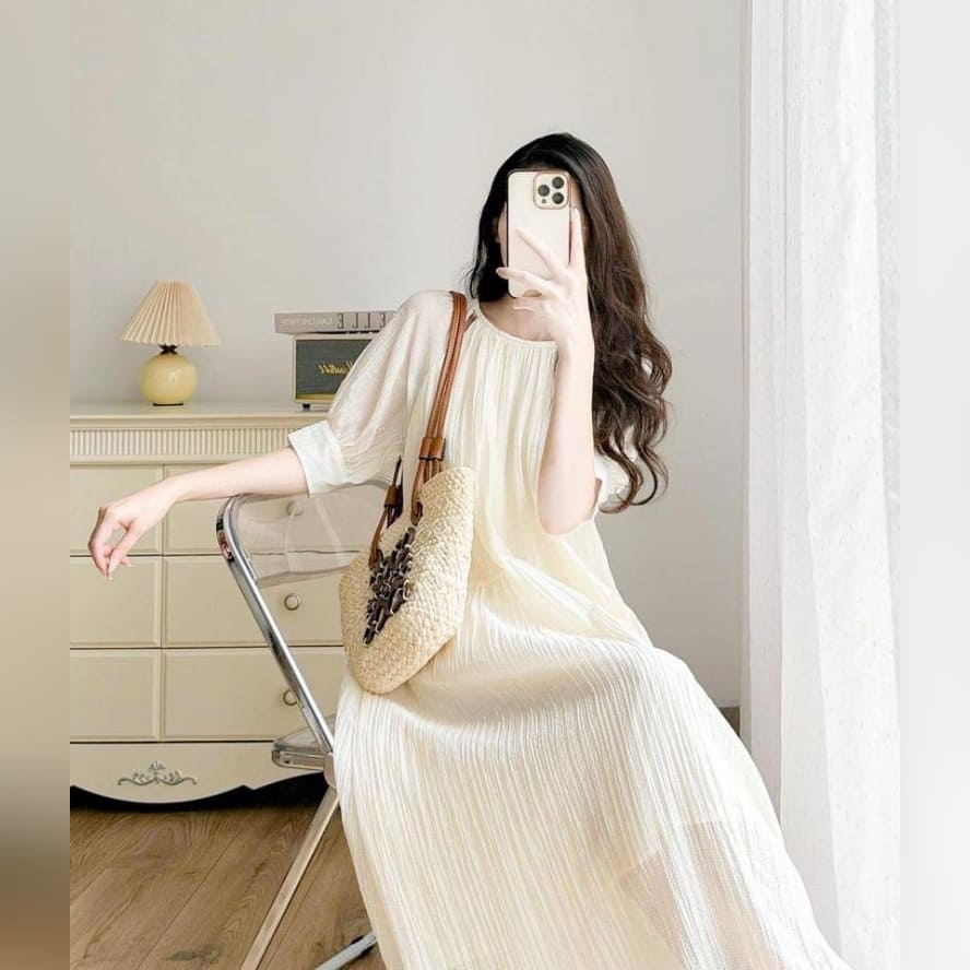 Đầm Bầu Váy Bầu Mùa Hè Dáng Dài Thiết Kế Hở Vai Dáng Xuông Đi Chơi Dự Tiệc Xinh Xắn Dịu Dàng Vintage HD2521 Honey Mommy
