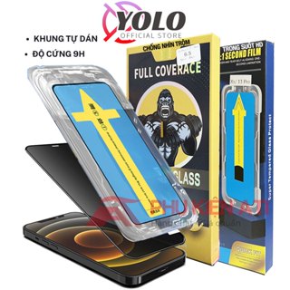 Cường lực iphone khung tự dán chống nhìn trộm 15 pro max 16 Pro max 17 Pro max 14 13 12 11 pro max X Xr XS max 7 8Plus