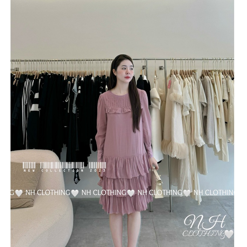 Váy Bầu Đầm Bầu Công Sở Dự Tiệc Mùa Cưới Tiểu Thư Sang Chảnh-Đầm Bầu Babydoll Vải Tơ 2 Lớp