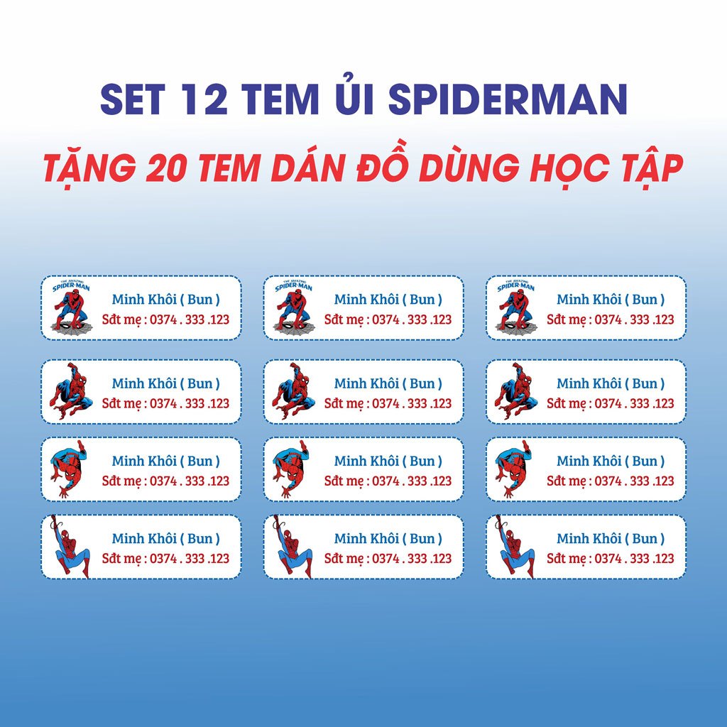 Logo in tên bé  theo yêu cầu , ủi balo , mác quần áo , phân biệt đồ giữa các trẻ ,  nhiều mẫu lựa chọn