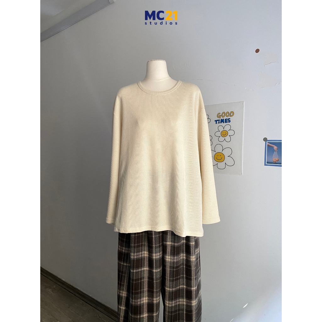 Áo thun dài tay MC21.STUDIOS oversize form rộng sweater Ulzzang Streetwear Hàn Quốc chất nỉ xốp cao cấp A3826