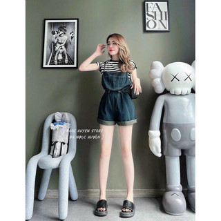 Set yếm jean kèm áo