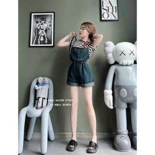 Set yếm jean kèm áo
