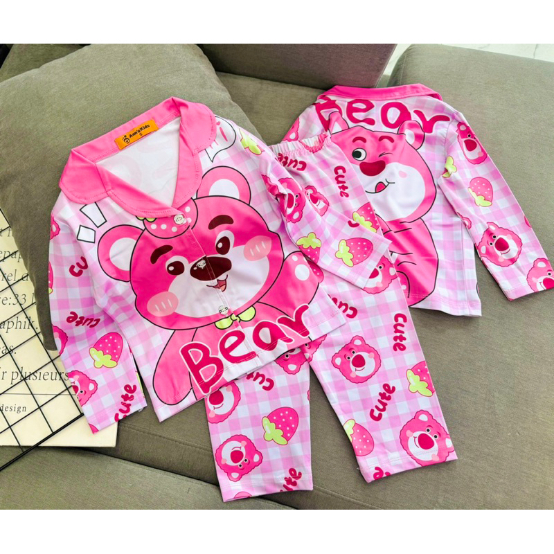 10-40kg | Bộ ngủ dài PYJAMA bé gái, thun lạnh loại 1